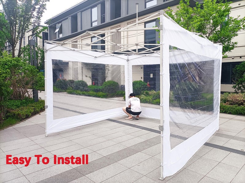 SCOCANOPY Clear Window Sidewall for 12x12 Canopy Frame, 3 Pack Sunwalls Only,(Black) - Image 3